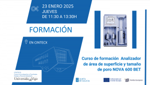 Curso de formación NOVA 600 BET Analizador de superficie e tamaño de poro